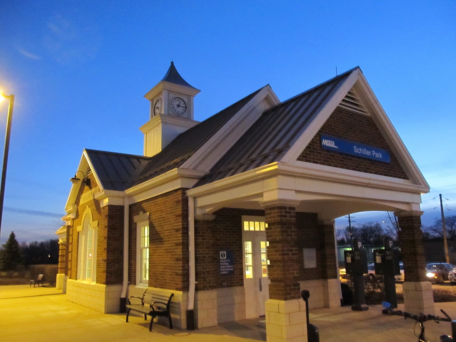The Schiller Park Metra station on Ruby Street